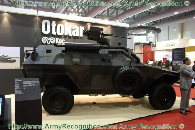 COBRA 4x4 armoured vehicle is displayed with remote controlled weapon station at BRIDEX 2011. The COBRA provides superior mobility, a high level of protection, adaptability to various missions and a low logistic footprint. 