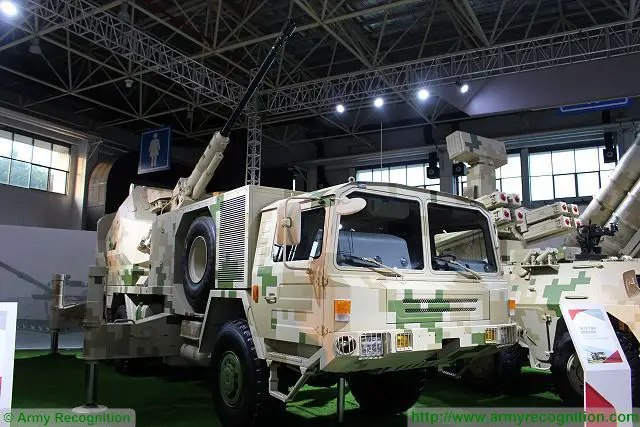 At Zhuhai AirShow China 2016, Chinese Defense Company NORINCO unveils its new SA2 76mm anti-aircraft mobile gun system. This new artillery vehicle is based on 6x6 military truck with a naval turret mounted at the rear of the chassis. 