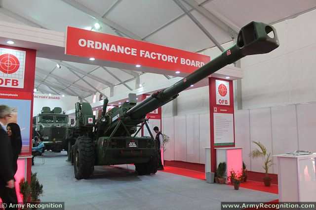 After the summer trials, , the new Indian-made 155mm artillery howitzer Dhanush would be ready for use by the Indian Army by the end of this year. Ordnance Factories Board (OFB) of India presents the latest prototype of its 155mm 45 calibre Dhanush towed howitzer at Defexpo 2014, the International Defense Exhibition that was held from the 6 to 9 Februray, this year, in New Delhi, India.