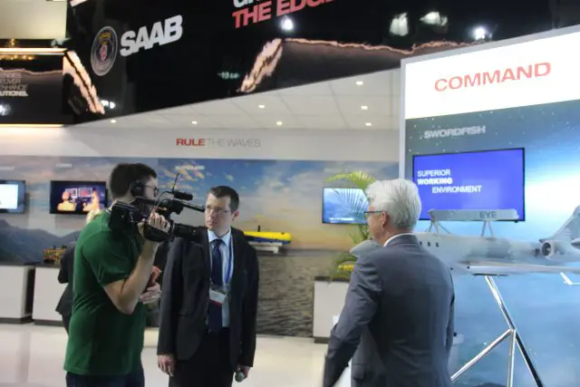 Saab is introducing its new GlobalEye multi role airborne surveillance system during DSA 2016 640 002
