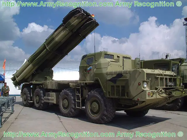 The latest variant of the multiple rocket launchert system BM-30 is the Smerch-M with the launcher vehicle 9A52-2. The Smerch-M is equipped now with the Vivariy automated fire-control system, which can function automatically or under manual control.