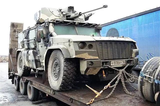Russian K4386 4x4 armoured vehicle armed with one 30mm automatic cannon.