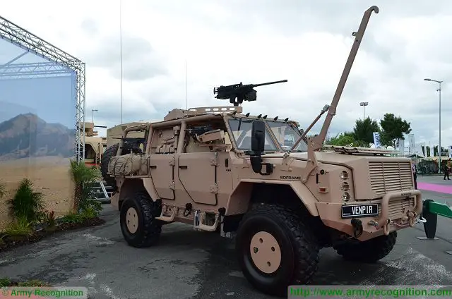 French Company Soframe unveils its new special forces vehicle called Venpir at Eurosatory 2016, the international land and airland defence and security exhibition in Paris, France. The Venpir uses a standard military truck chassis, but the vehicle is fully developed and designed by Soframe.