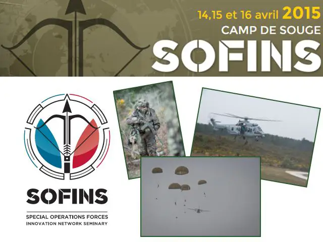 As International magazine about the Defense and Security, Army Recognition editorial team will cover the SOFINS, Special Operations Forces Innovation Network Seminar which will be held from the 14 to 16 April 2015 in the military camp of Souge, France. 
