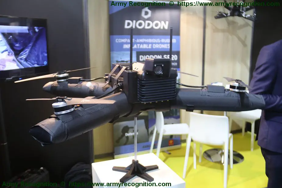 French Company DIODON presents its new MP40 inflatable drone SOFINS 2019 925 002