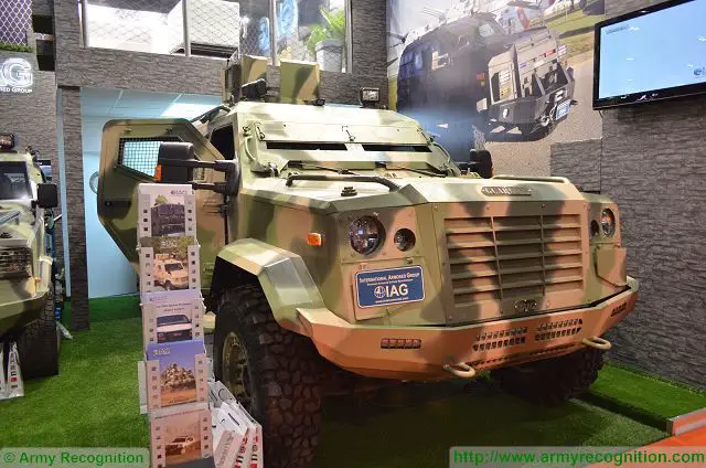 At DSEI 2015, the International Defense Exhibition in London (UK), International Armored Group (IAG) presents its combat proven 4x4 armoured personnel carrier Jaws and Guardian. International Armored Group is a premium vehicle armoring company experienced in the fields of engineering, prototyping and manufacturing of armored cars, armored trucks and other armored commercial vehicles. 