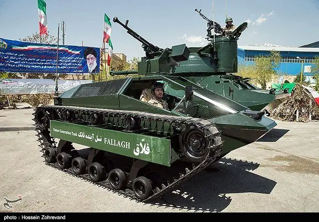Iranian defense industry unveils the Fallagh, a new light tracked combat vehicle fitted with a remote weapon station armed with a 12.7mm heavy machine gun. 