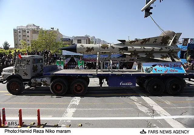 The Iranian Armed Forces displayed an optimized version of the Russian-made S-200 long-range air defense system during the military parades in Tehran, Friday, September 21, 2012. 