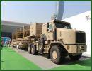 The Jobaria Company has designed a new concept of artillery system which is presented for the first time at IDEX 2013, defence exhibition in Abu Dhabi, UAE. The JDS Multiple Cradle Launcher (MCL) is a 6x6 tractor truck with semi-trailer armed with four power-operated rocket launchers. Each rocket launcher has three blocks of 20 122 or 107 mm launcher tubes, in four lines. 