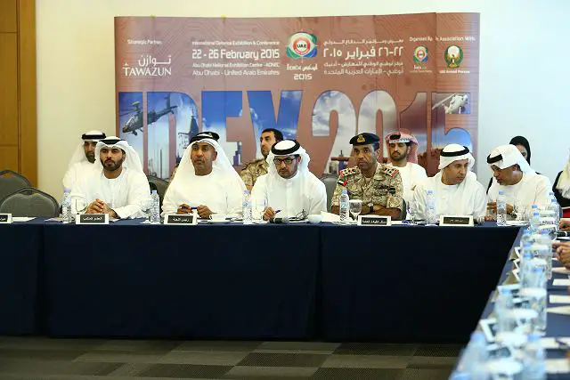His Excellency Major General Dr. Obaid Al Ketbi, Chairman of the Organizing Committee for IDEX 2015, led the meeting of the Commission which was attended by Humaid Matar Al Dhaheri, ADNEC Acting Group CEO, Mr. Saleh Al Marzooqi, CEO IDEX as well as representatives of local and federal authorities and UAE Armed Forces GHQ. During the meeting the committee announced that the rehearsal for the grand opening ceremony will commence from next week.
