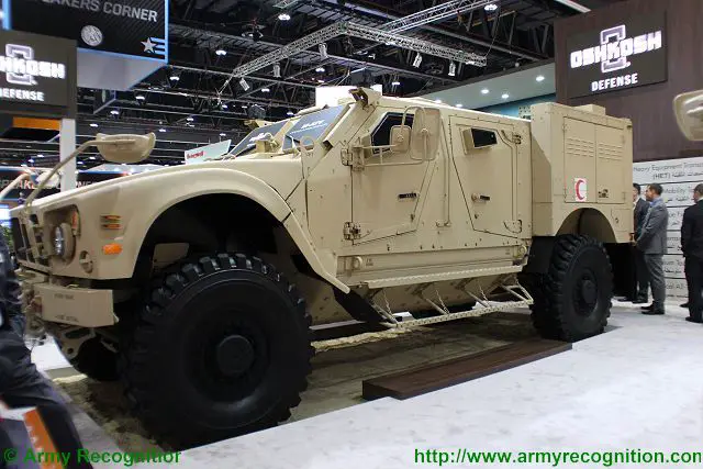 Oshkosh Defense, LLC, an Oshkosh Corporation (NYSE: OSK) company, today introduced its MRAP All-Terrain Vehicle (M-ATV) Extended Wheel Base Medical (EXM) variant at the International Defense Exhibition and Conference (IDEX) 2015, taking place Feb. 22-26 in Abu Dhabi, United Arab Emirates. Oshkosh designed the M-ATV EXM to provide off-road mobility and MRAP-level protection to military medics on ambulatory missions in high-threat environments.