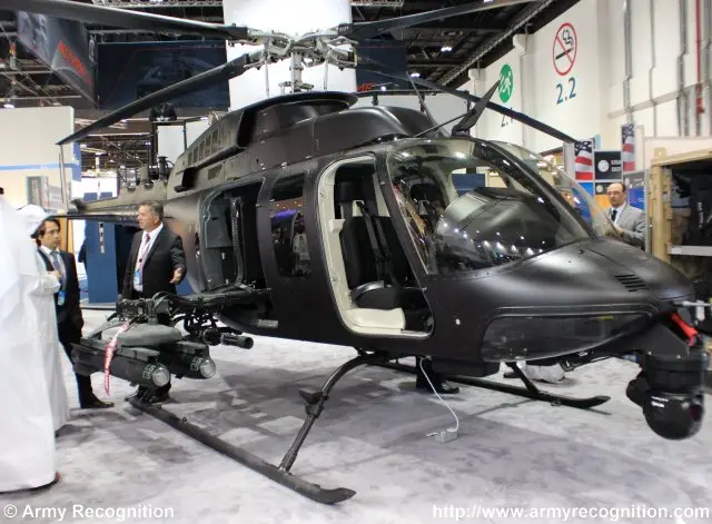 NorthStar Aviation showcaises its 407MRH MultiRole Light Attack Helicopter at IDEX 2015 