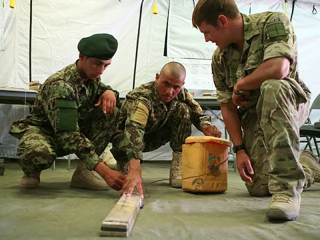 International Security Assistance Force (ISAF) instructors are teaching members of the Afghan National Security Forces (ANSF) the fundamentals of identifying and countering improvised explosive devices on a new course at Camp Leatherneck in Helmand province.