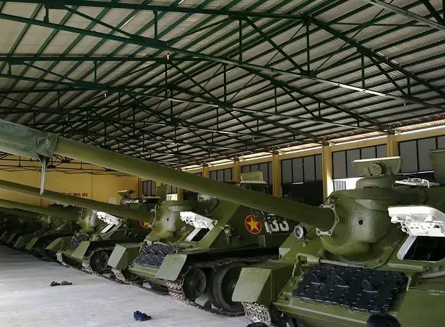 The old Soviet-made SU-100 tracked tank killer is still in service with the Vietnamese armed forces. The SU-100 was used extensively during the last year of World War II and saw service for many years afterwards with the armies of Soviet allies around the world.