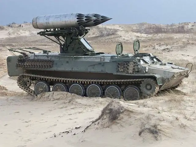 Ukraine armed forces use tracked chassis of Strela10 (NATO code SA-13 Gopher) to develop a low cost version of MLRS (Multiple Launch Rocket System) using 80mm rocket pods S-8. This type of rocket is mainly used on Mi-24 Hind combat helicopter. 