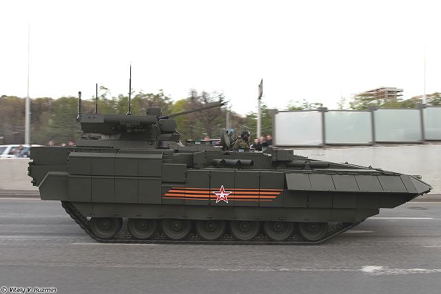 The Afganit active protection system (APS) is also mounted on the new Russian-made T-15 BMP infantry fighting vehicle.