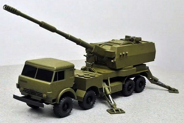 Russia`s Ministry of Defense (MoD) is willing to developed self-propelled guns (SPG) based on wheeled chassis, according to a source in the indigenous defense industry. The wheeled variant of Koalitsiya-SV has yet to be officially unveiled. However, Russian newspaper Vestnik Mordovii has published the photo of the system designated as 2S35-1 Koalitsiya-SV-KSh (KSh stands for wheeled chassis-based, Kolyosnoye Shassi) on the move.