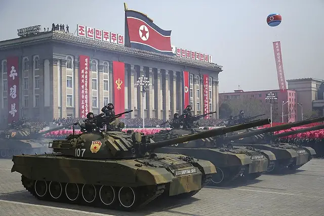 Chonma Ho MBT Main Battle Tank North Korea Korean army military parade 105th anniversary of the birth of Kim Il sung 640 001
