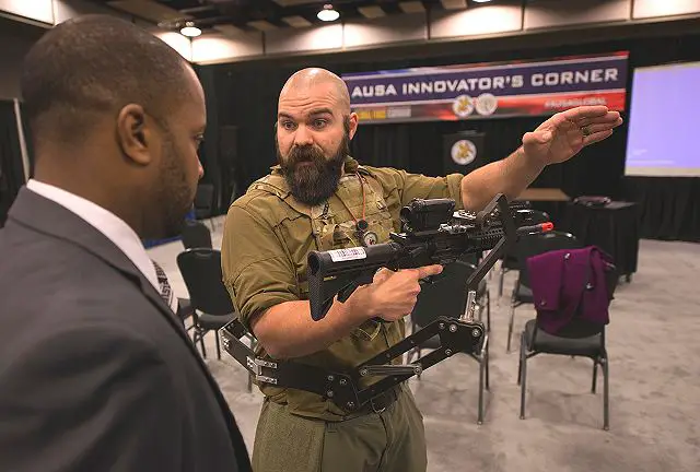 The U.S. Army Research Laboratory has developed the "Third Arm" device which can be attached to the protective vest of soldiers that will hold their weapon, lessening the weight on their arms and freeing up their hands for other tasks. 