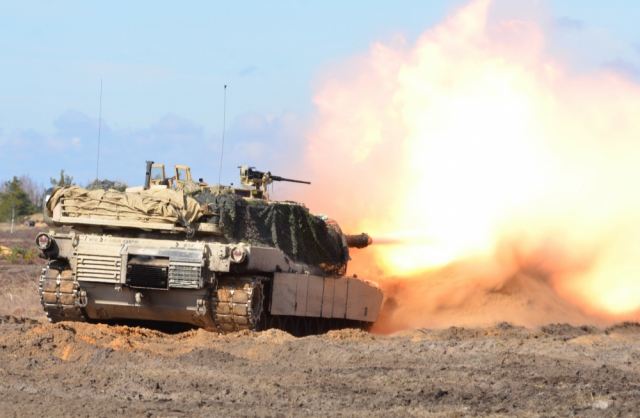 U.S. Army soldiers from Company C (Chaos), 1st Battalion, 68th Armor Regiment, 3rd Armored Brigade Combat Team, 4th Infantry Division, Fort Carson, Colo., conducted their last platoon live-fire exercise with M1A2 Abrams main battle tanks in Adazi Military Base, Latvia, April 14.