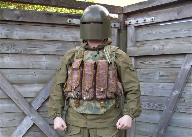 Rosoboronexport also promotes the Kirasa family of body armour. The vests provide all-round protection against fragments, cold steel arms, pistol and rifle (when the vest is reinforced with applique armour plates) bullets. 