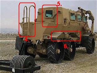 Le Buffalo MPCV EOD (Mine protected clearance vehicle) identification points  how identify comment identifier 