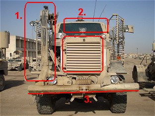 Le Buffalo MPCV EOD (Mine protected clearance vehicle) identification points  how identify comment identifier 