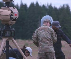 U.S. soldiers from the Washington National Guard's 10th Civil Support Team conduct field testing of Anduril Industries' Sentry counter-unmanned aircraft system during new equipment training at Camp Murray, Washington. The deployment evaluated the mobile system's ability to detect, identify and track unauthorized drones in support of homeland defense and critical infrastructure protection. (Picture source: U.S. Army)