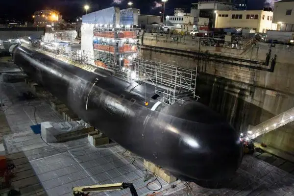 Virginia-class fast-attack submarine USS Colorado (SSN 788) undergoes maintenance at Pearl Harbor Naval Shipyard in Hawaii, highlighting the drydock capacity Trump wants to expand through a proposed fifth public Navy shipyard to improve U.S. submarine readiness in the Indo-Pacific.