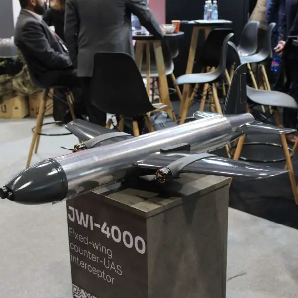 Czech defense company LPP showcased its JWI-4000, a 300 km/h interceptor designed to detect, pursue and destroy hostile drones as part of an integrated counter-UAS architecture (Picture Source: Army Recognition Group)