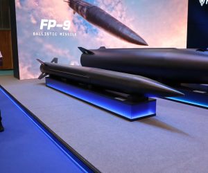 Fire Point’s FP-7 missile displayed at Eurosatory 2026. Its architecture is being adapted into the FP-7.x interceptor developed for the FREYJA air and missile-defense project