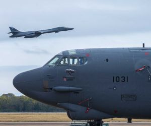 The B-52H and B-1B fleets remain at low readiness levels, with FY2024 mission-capable rates of 54% and 43%, respectively, mathematically equivalent to about 41 of 76 B-52Hs and 19 of 45 B-1Bs available for at least one assigned mission on average. (Picture source: US Air Force)
