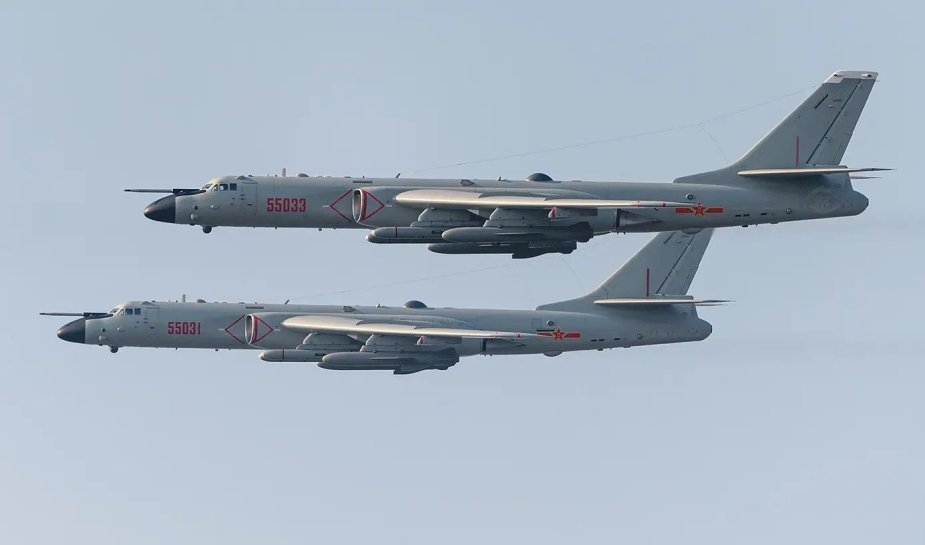 China's Aggressive Military Maneuvers: Chinese warplanes flying over Taiwan