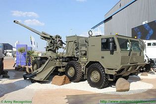 T5-45 155mm wheeled self-propelled howitzer technical data sheet specifications pictures video description information intelligence photos images identification Denel Land Systems South Africa African army defence industry military technology