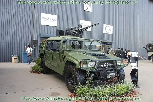 The China North Industries Corporation (NORINCO) exhibits for the the first time in Africa the CS/VA1 Light Strike Vehicle with CS/LM5 rotary machine gun during the AAD 2012, Africa Aerospace and Defence Exhibition in Pretoria, South Africa. The Chine CS/VA1 is a 4x4 light tactical vehicle which can be used as multi-role platform and for a wide range of missions.