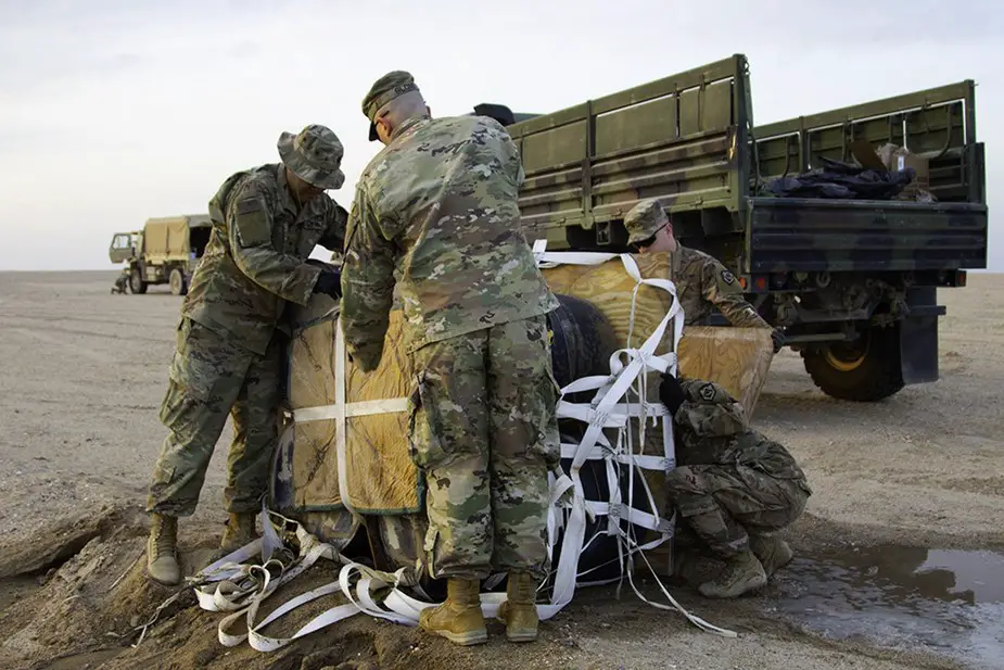 U.S. Soldiers and Marines tested low cost parachute system in Kuwait