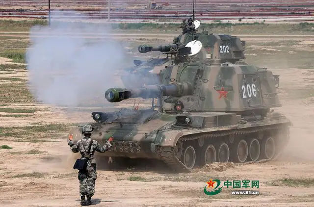 Artillery troops of the People's Liberation Army (PLA) kicked off a live-fire drill in a training base in northwest China's Lanzhou Military Area Command on Monday, July 6, 2015. The drill, which will last more than two months, will see artillery brigades from all seven PLA military area commands confront armored forces, infantry and air forces, according to a military statement.