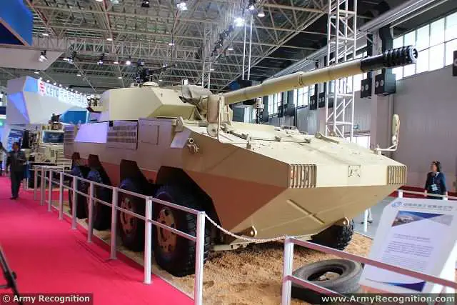 At AirShow China 2014, Chinese Defense Industry presents a new 8x8 tank destroyer vehicle, called ST1. The vehicle is based on the VN1 chassis 8x8 armoured vehicle personnel carrier. 