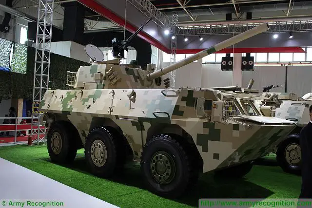 China North Industries Corporation (NORINCO) presents the new 120mm wheeled self-propelled howitzer-mortar SM6 at Zhuhai air Show China 2016, based on the chassis of the WMZ551 6x6 armoured vehicle personnel carrier.