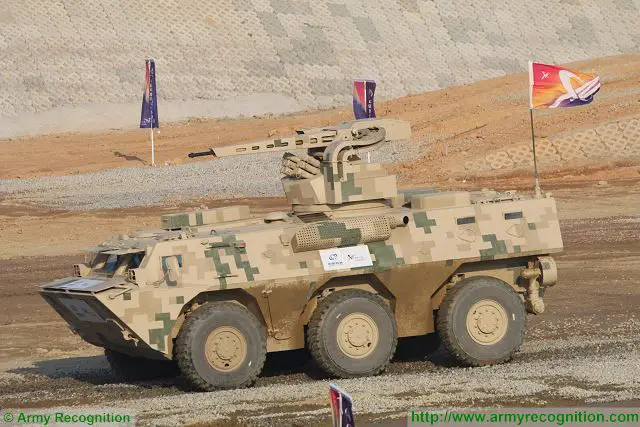 VN2C 6x6 armoured personnel carrier at Zhuhai AirShow China 2016 ground mobility demonstration
