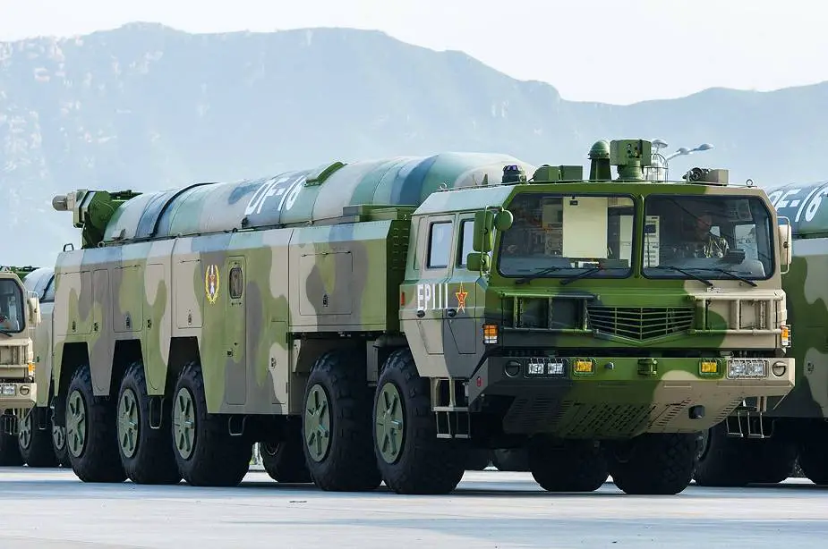 DF 16 Dongfeng road mobile short range ballistic missile China 925 001