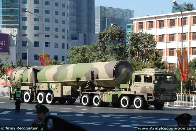 DF-31A mobile intercontinental ballistic missile on 8x8 truck trailer China Chinese army equipment defense industry 640 001