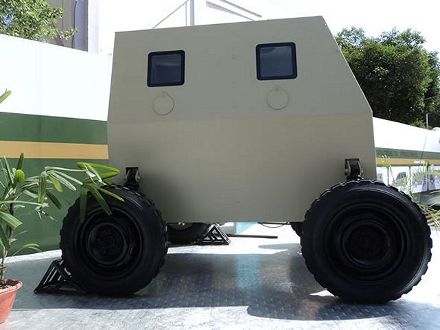 Tata Motors showcased a new Micro Bullet-Proof Vehicle (MBPV) at DEFEXPO India 2012, a highly mobile combat vehicle for indoor combat inside airports, railway stations and other such infrastructure. The concept is the first of its kind design to assist the country’s elite forces in indoor combat.