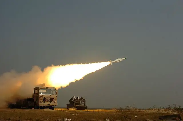 India Saturday, May 26, 2012, successfully test-fired its medium-range Akash surface-to-air missile for the second time in three days from a defence base in Odisha, an official said.