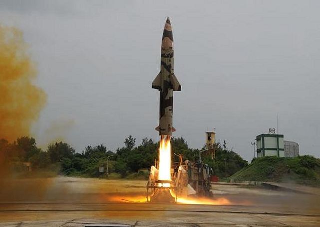 A defense official in India said the military test-fired a domestically built nuclear-ready missile with a range in excess of 200 miles from a coastal facility. An unnamed spokesman for the Indian Defense Research and Development Organization said the nuclear-ready Prithvi-II ballistic missile was fired from a test range along the country's eastern coast.