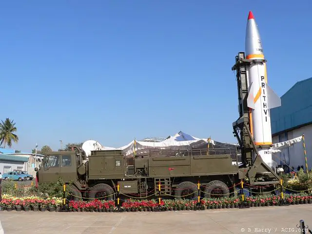 India on Monday, October 7, 2013, test-fired its indigenously developed nuclear-capable Prithvi-II surface-to-surface short range ballistic missile (SRBM) with a strike range of 350 km from a test range at Chandipur, about 15 km from here. The surface-to-surface missile was test-fired from a mobile launcher in salvo mode from launch complex-3 of the Integrated Test Range at about 9.14 AM, defence sources said.
