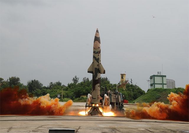 India on Tuesday, January 7, 2014, test-fired its indigenously developed Prithvi-II missile, which is capable of carrying 500 kg to 1,000 kg of warheads and has a strike range of 350 km, from a test range at Chandipur near here. The test was carried out as part of a user trial by the Army. The surface-to-surface missile was test fired from a mobile launcher in salvo mode from launch complex-3 of the Integrated Test Range at about 0948 hrs. 