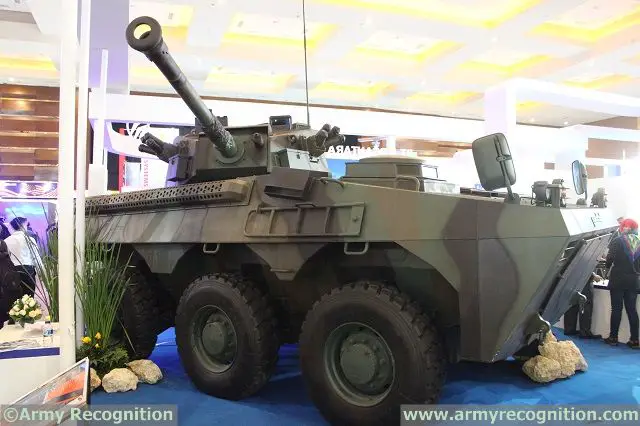 At Indo Defence 2014, the international defence exhibition currently held in Jakarta, PT Pindad unveiled today its latest innovation in amored vehicle: The 6x6 (meaning rhinoceros) fitted with a locally built Cockerill 90P turret. "Our new product design is based on the previous armored vehicle called Anoa, whereas the turret is a Cockerill's 90 mm" declared Tri Hardjono, the acting CEO of PT Pindad.