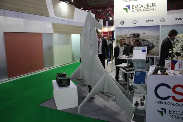 The Czech Excalibur International unveils for the first time its UAV Cantas at Indodefence 2016 001