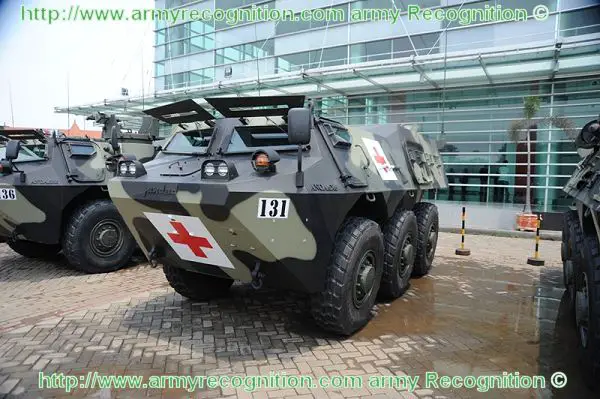 Pindad ambulance medical support wheeled armoured vehicle for battle field Indonesia Indonesian army